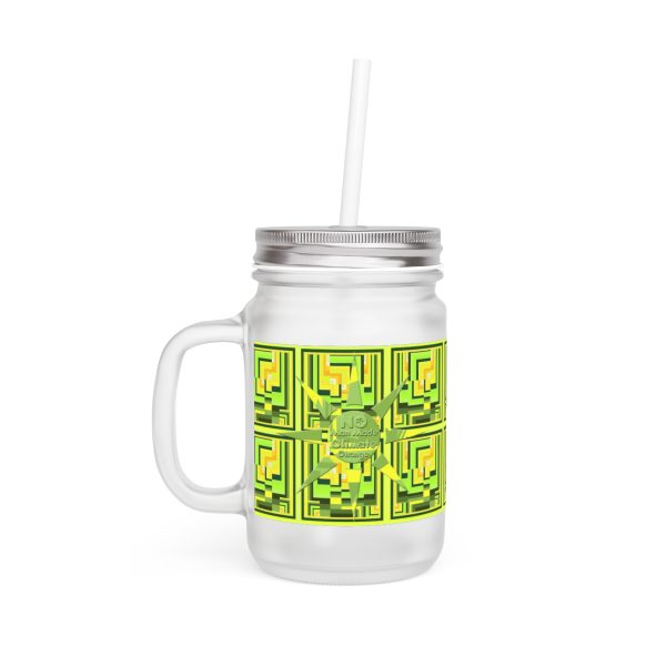 Mason Jar - No Man Made Climate Change - Multi Green Geometric BG - Image 3