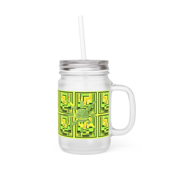 Mason Jar - No Man Made Climate Change - Multi Green Geometric BG - Image 4