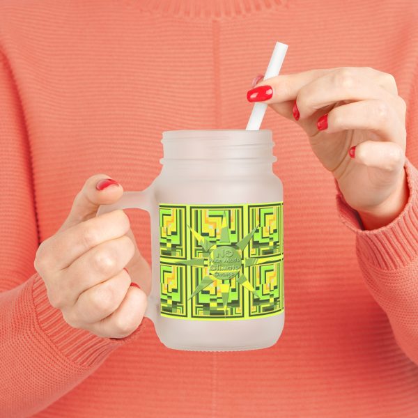 Mason Jar - No Man Made Climate Change - Multi Green Geometric BG - Image 5