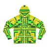 Fashion Hoodie (AOP) - No Man Made Climate Change - Multi Green Geometric BG - Image 18