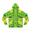 Fashion Hoodie (AOP) - No Man Made Climate Change - Multi Green Geometric BG - Image 19