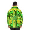Fashion Hoodie (AOP) - No Man Made Climate Change - Multi Green Geometric BG - Image 37