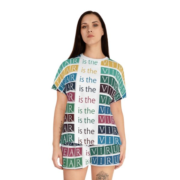 Women's Short Pajama Set (AOP) - Fear Is The Virus LOGO 3