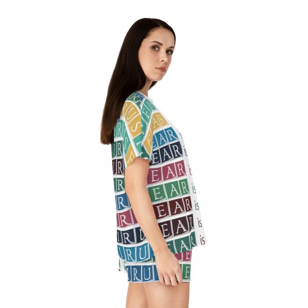 Women's Short Pajama Set (AOP) - Fear Is The Virus LOGO 3 - Image 5