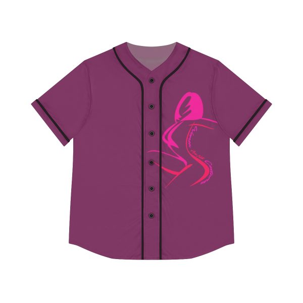 Women's Baseball Jersey (AOP) - Women Are Not Costumes (Purple BG) - Image 2