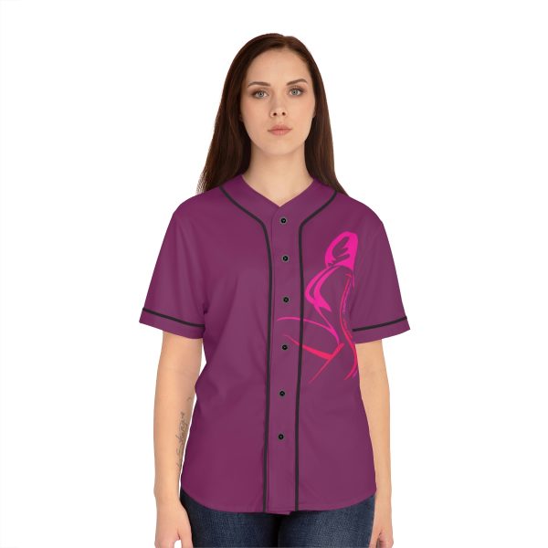 Women's Baseball Jersey (AOP) - Women Are Not Costumes (Purple BG) - Image 25