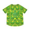Men's Baseball Jersey (AOP) - No Man Made Climate Change - Multi Green Geometric BG - Image 9