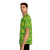 Men's Baseball Jersey (AOP) - No Man Made Climate Change - Multi Green Geometric BG - Image 18