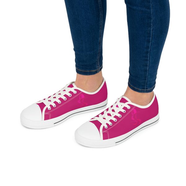 Women's Low Top Sneakers - Women Are Not Costumes (Dark Rose Pink BG) - Image 8