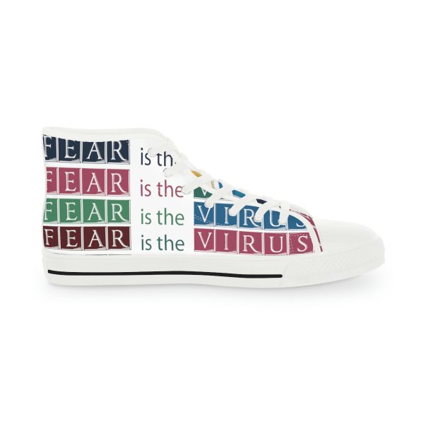 Men's High Top Sneakers - Fear Is The Virus 3 - Image 4