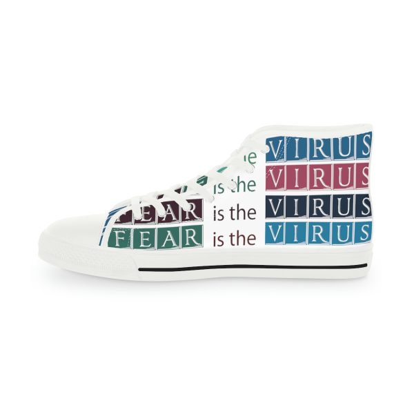 Men's High Top Sneakers - Fear Is The Virus 3 - Image 5