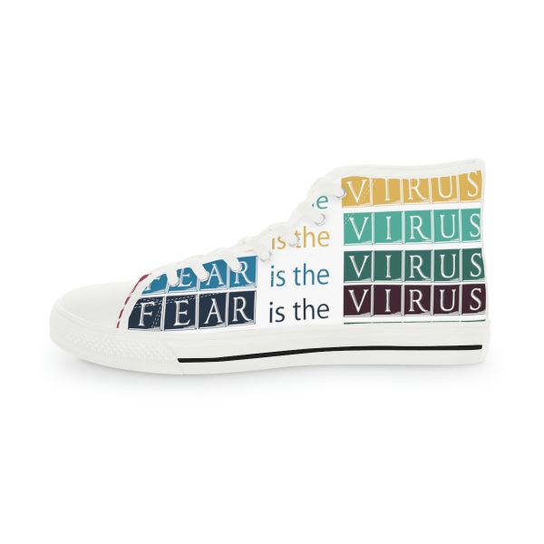 Men's High Top Sneakers - Fear Is The Virus 3 - Image 6