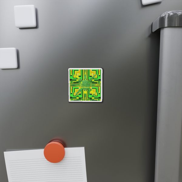Die-Cut Magnets - No Man Made Climate Change - Multi Green Geometric BG - Image 5