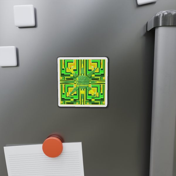 Die-Cut Magnets - No Man Made Climate Change - Multi Green Geometric BG - Image 8