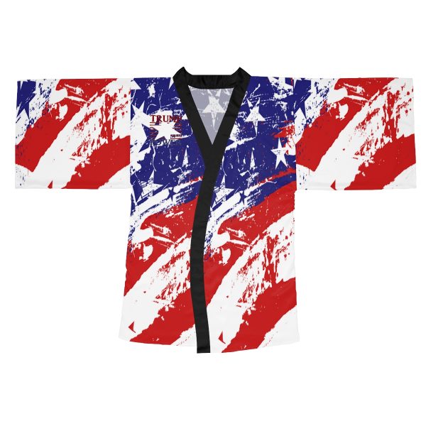 Long Sleeve Kimono Robe (AOP) - TRUMP POWER - Stars and Stripes - Image 2