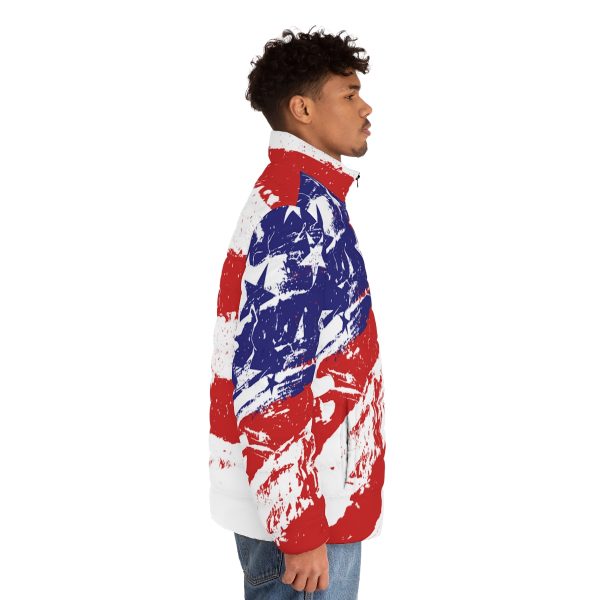 Men's Puffer Jacket (AOP) - TRUMP POWER Stars and Stripes - Image 12