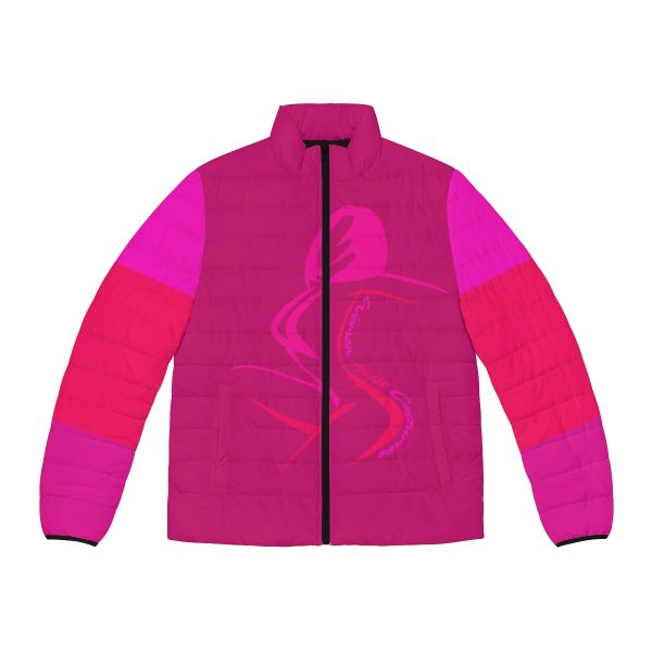 Men's Puffer Jacket (AOP)  - Women Are Not Costumes (Multi Pinks BG) - Image 2