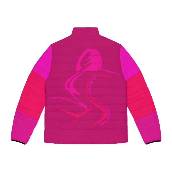 Men's Puffer Jacket (AOP)  - Women Are Not Costumes (Multi Pinks BG) - Image 3