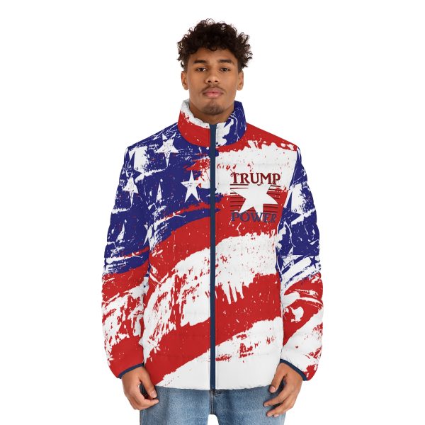 Men's Puffer Jacket (AOP) - TRUMP POWER Stars and Stripes