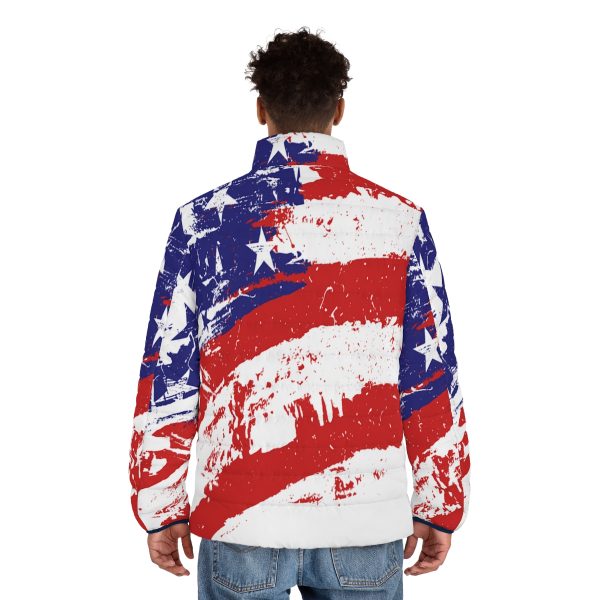 Men's Puffer Jacket (AOP) - TRUMP POWER Stars and Stripes - Image 4