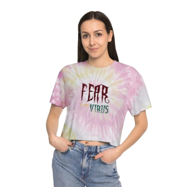 Women's Tie-Dye Crop Tee - Fear Is The Virus LOGO1 - 2 - Image 9