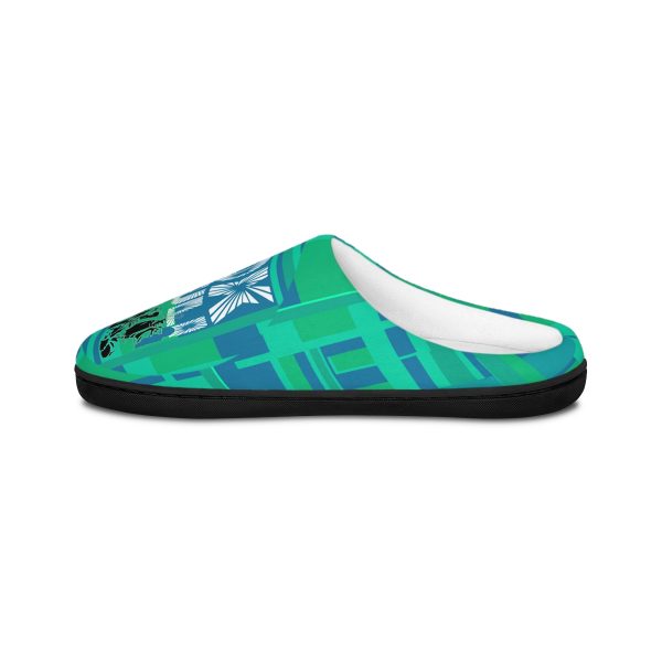 Women's Indoor Slippers - VOX POPULI Round Logo - Multi Turquoise BG - Image 3