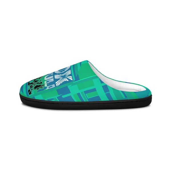 Women's Indoor Slippers - VOX POPULI Round Logo - Multi Turquoise BG - Image 4