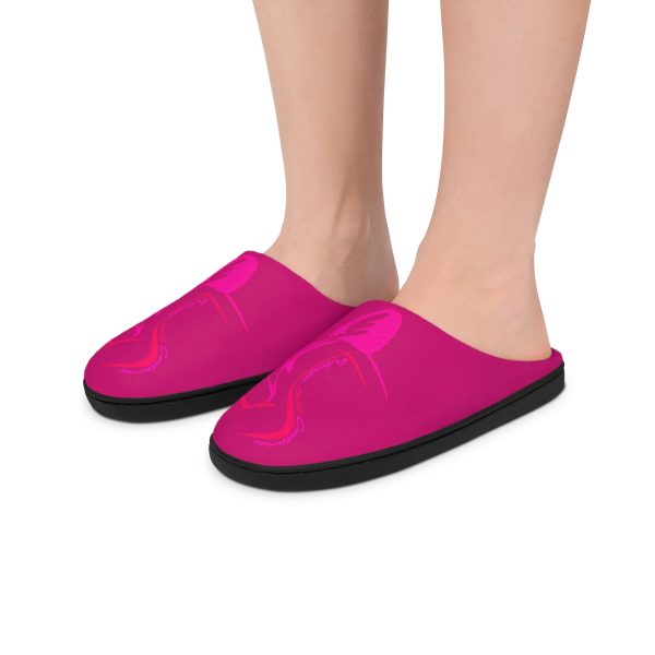 Women's Indoor Slippers - Women Are Not Costumes (Dark Rose Pink BG) - Image 6