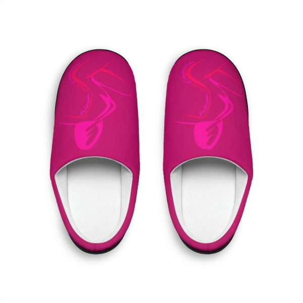 Women's Indoor Slippers - Women Are Not Costumes (Dark Rose Pink BG)