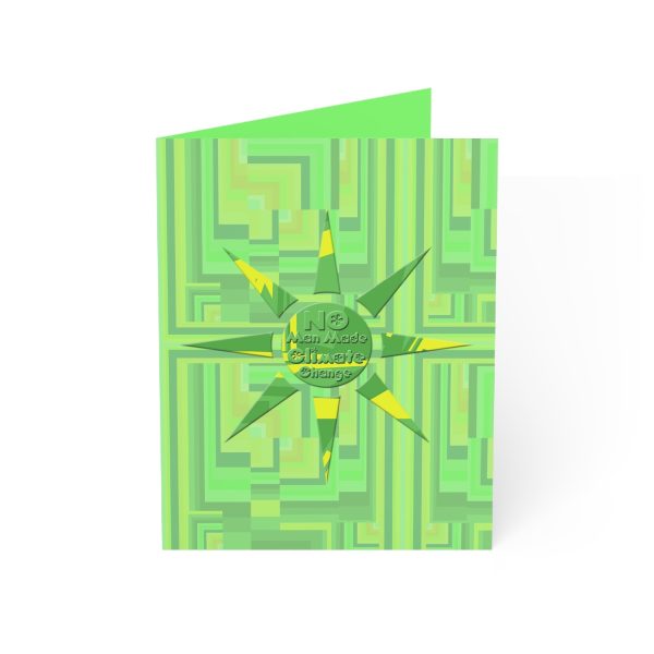 Greeting Cards (1, 10, 30, and 50pcs) - No Man Made Climate Change - Multi Green Geometric BG - Image 237