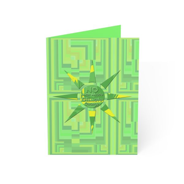 Greeting Cards (1, 10, 30, and 50pcs) - No Man Made Climate Change - Multi Green Geometric BG - Image 394