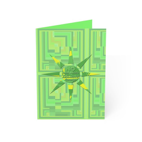 Greeting Cards (1, 10, 30, and 50pcs) - No Man Made Climate Change - Multi Green Geometric BG - Image 438