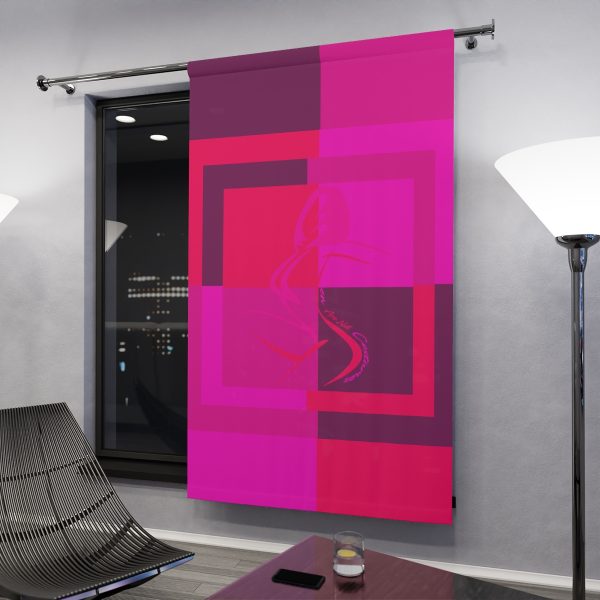 Window Curtains (1 Piece) - Women Are Not Costumes (Multi Pinks and Purple BG) - Image 3