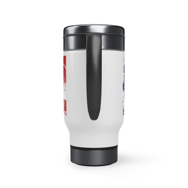 Stainless Steel Travel Mug with Handle 14oz - Stars and Stripes - Image 3