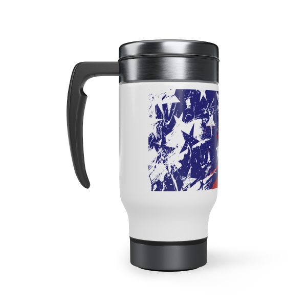 Stainless Steel Travel Mug with Handle 14oz - Stars and Stripes - Image 4