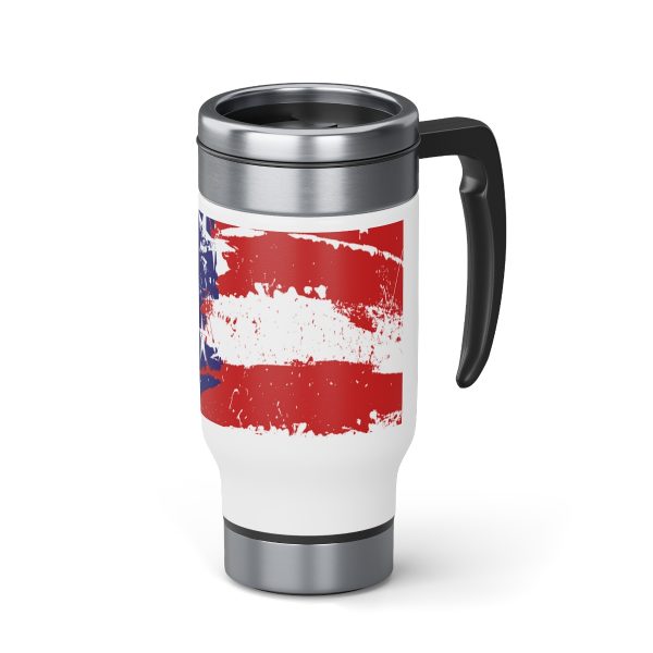 Stainless Steel Travel Mug with Handle 14oz - Stars and Stripes - Image 6