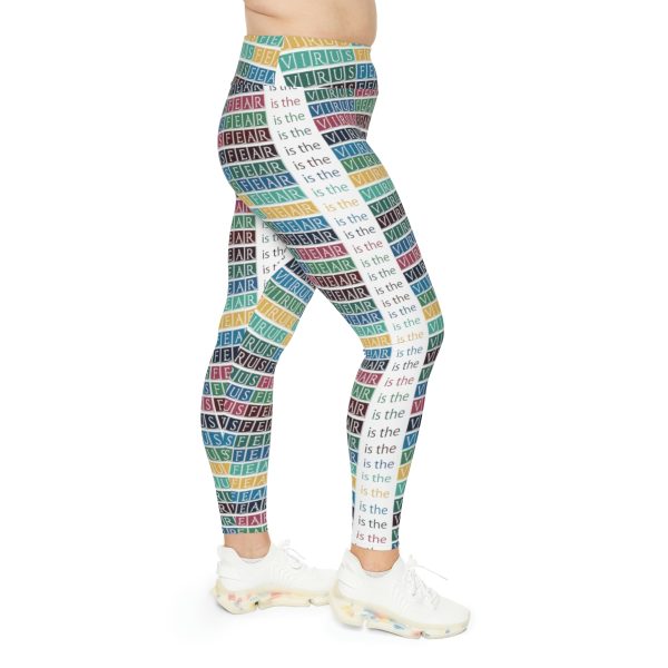 Plus Size Leggings (AOP) - Fear Is The Virus LOGO 3 - Image 6