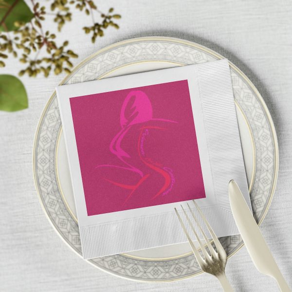 White Coined Napkins- Women Are Not Costumes (Dark Rose Pink BG) - Image 6