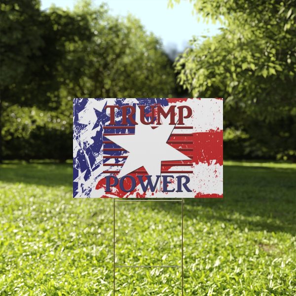 Plastic Yard Sign - TRUMP POWER - Stars and Stripes