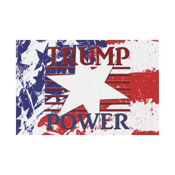 Plastic Yard Sign - TRUMP POWER - Stars and Stripes - Image 2