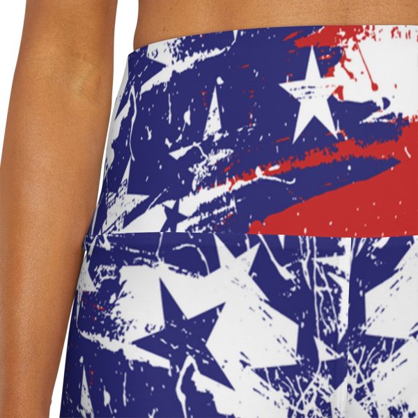 High Waisted Yoga Shorts (AOP) - Stars and Stripes - Image 8