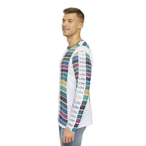 Men's Long Sleeve Shirt (AOP) - Fear Is The Virus LOGO3 - Image 5