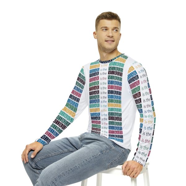Men's Long Sleeve Shirt (AOP) - Fear Is The Virus LOGO3 - Image 7