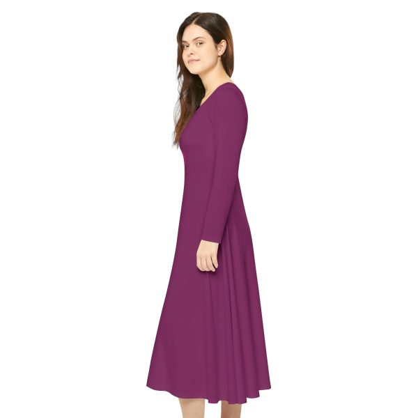 Women's Long Sleeve Dance Dress (AOP) - Women Are Not Costumes - (Purple BG) - Image 5