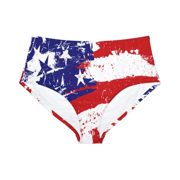 High-Waist Hipster Bikini Bottom (AOP) - Stars and Stripes - Image 2