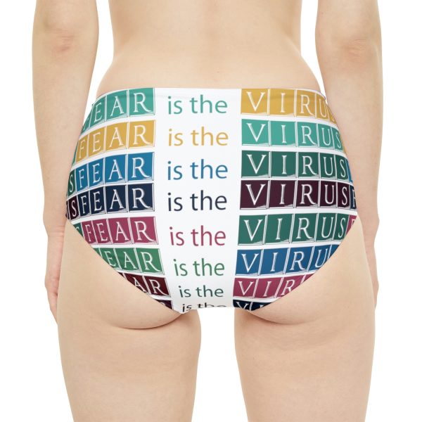 High-Waist Hipster Bikini Bottom (AOP) - Fear Is The Virus LOGO 3 - Image 4