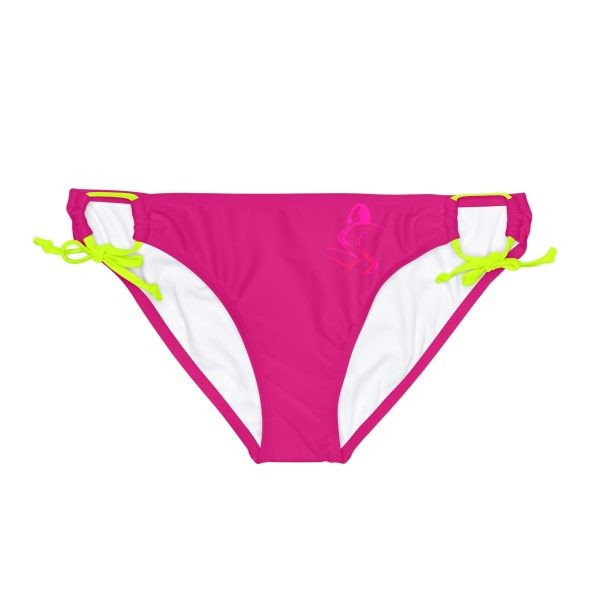 Loop Tie Side Bikini Bottom (AOP) - Women Are Not Costumes (Dark Rose Pink BG) - Image 17