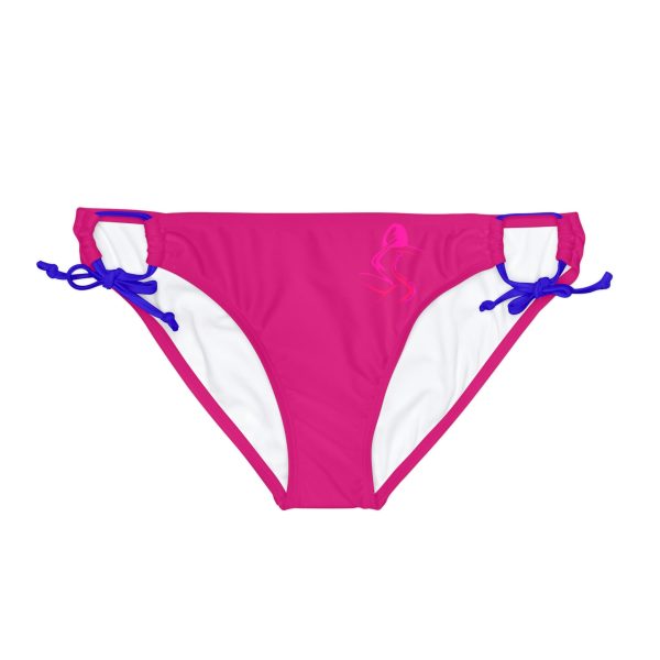 Loop Tie Side Bikini Bottom (AOP) - Women Are Not Costumes (Dark Rose Pink BG) - Image 25