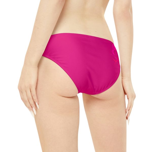 Loop Tie Side Bikini Bottom (AOP) - Women Are Not Costumes (Dark Rose Pink BG) - Image 4
