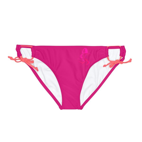 Loop Tie Side Bikini Bottom (AOP) - Women Are Not Costumes (Dark Rose Pink BG) - Image 2